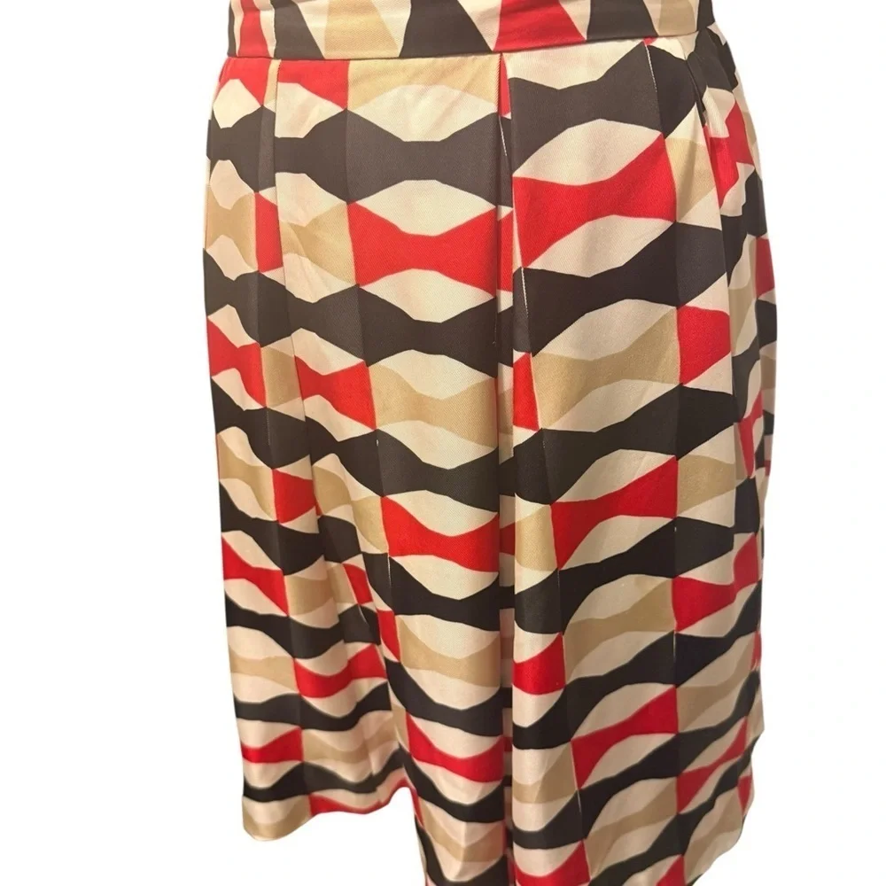 Kate Spade Red and Cream A-Line Skirt
